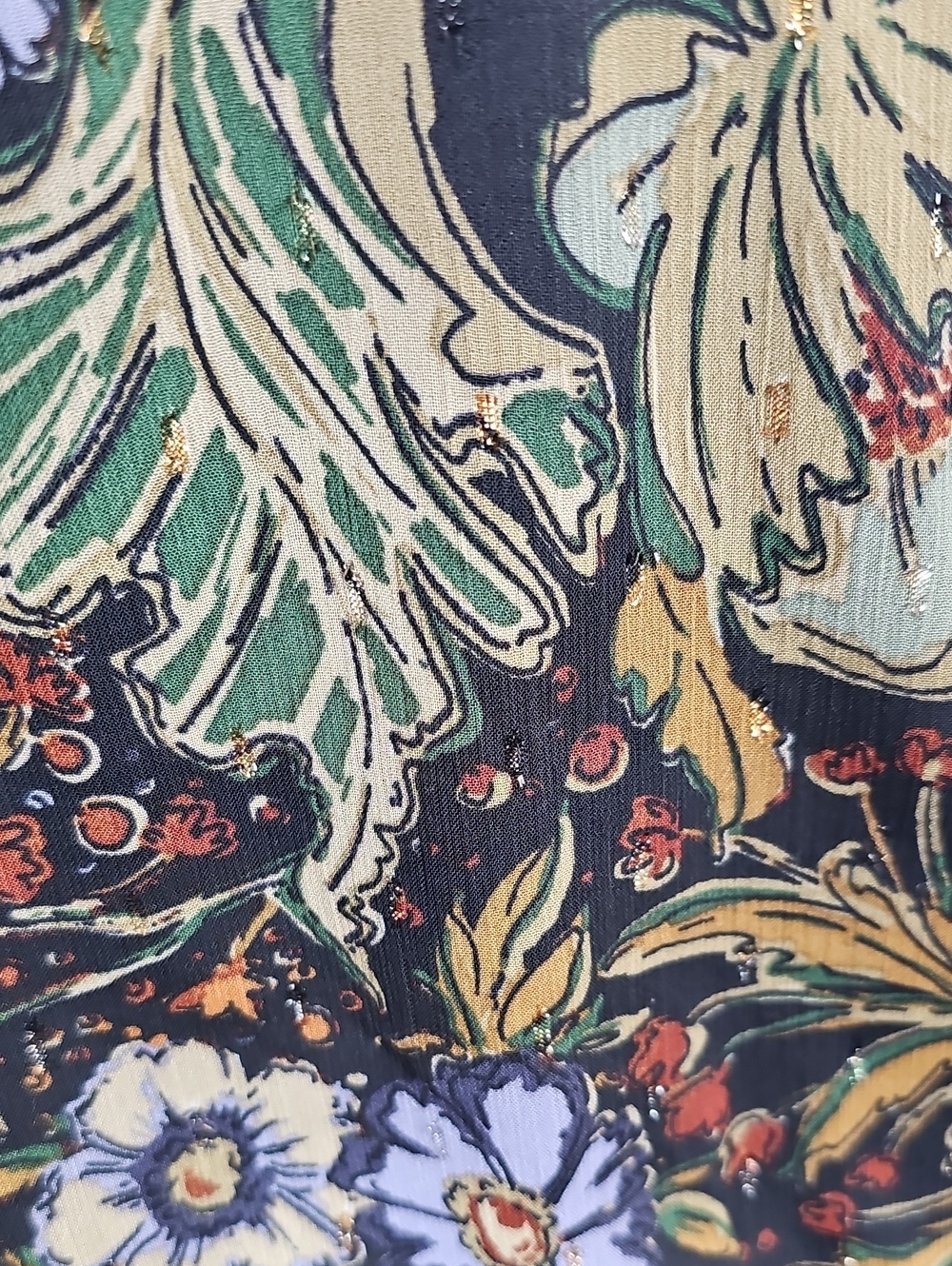 12th Tribe Floral Maxi Dress M Open Back Tiered Boho Garden Wedding Botanical - Picture 11 of 16